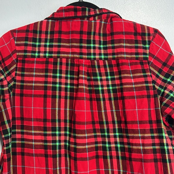 Wondershop At Target Women's Long Sleeve Plaid Button Sleepwear Gown Red Size S - Picture 8 of 9